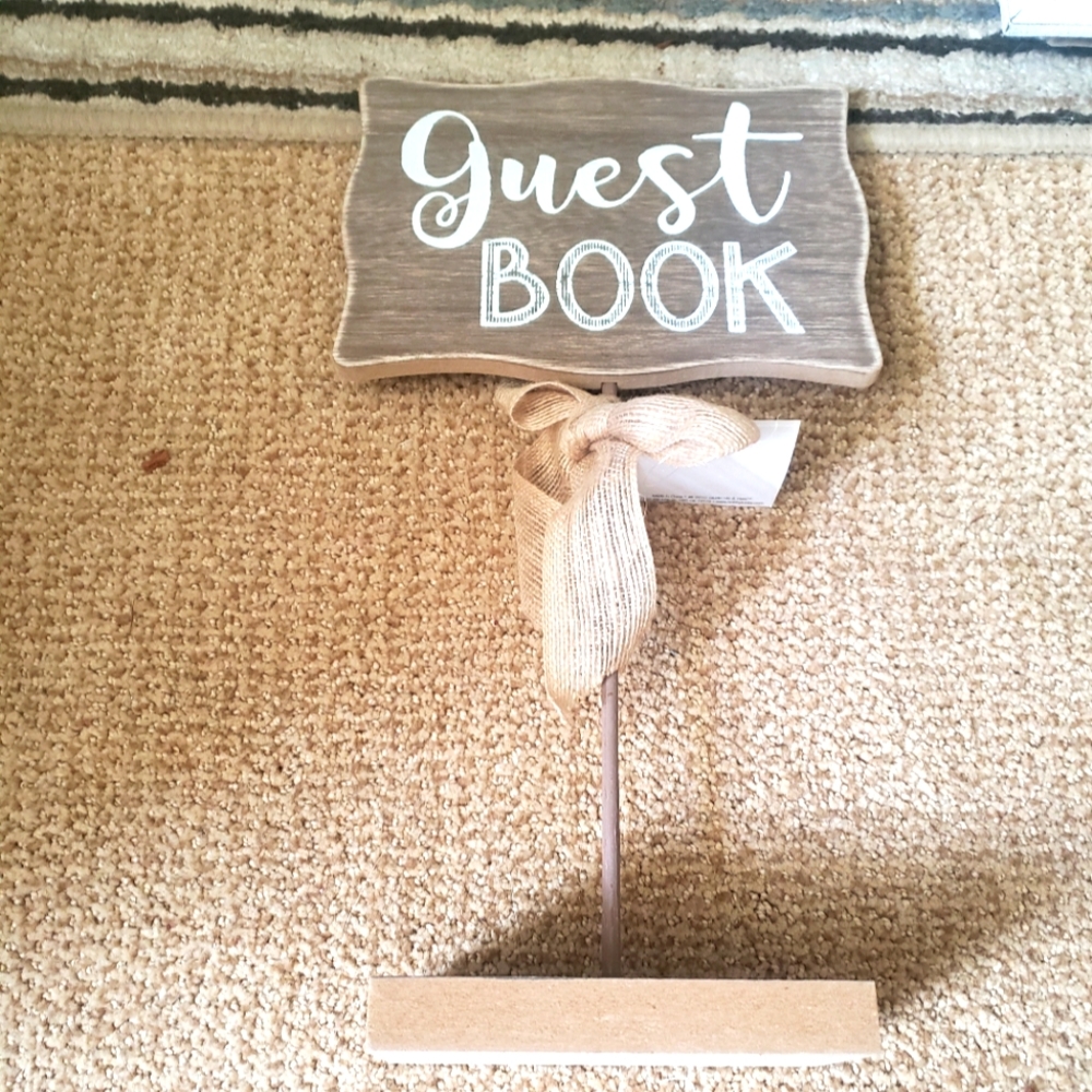 Wooden guest book sign